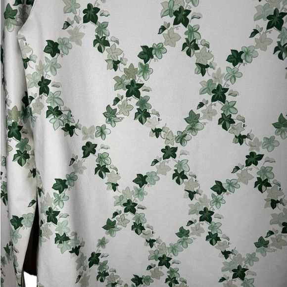 New Tanner Fletcher Green Lonnie Mock‎ Turtleneck Top Ivy Leaf Print 3 / Large - Picture 4 of 9
